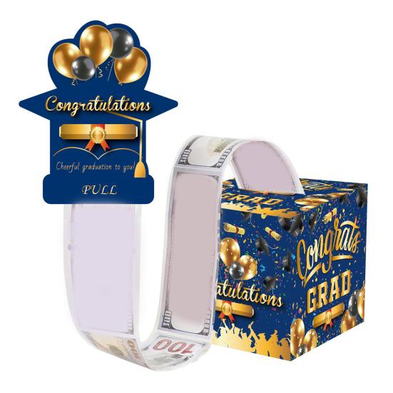 2026 Graduation Money Box for Cash Gift Pull, Congrats Grad Surprise Money Holder with Pull Out Card, Class of 2026 Graduation Gift for Party Supplies