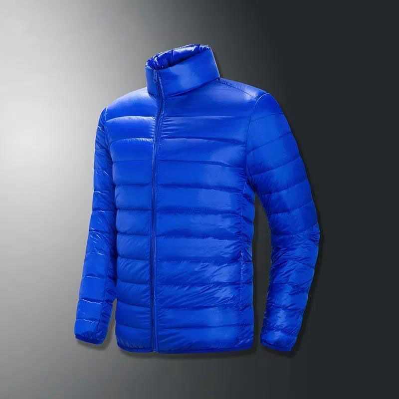 Men's Large Lightweight Casual Cotton Jacket with Short Stand Collar and Hood