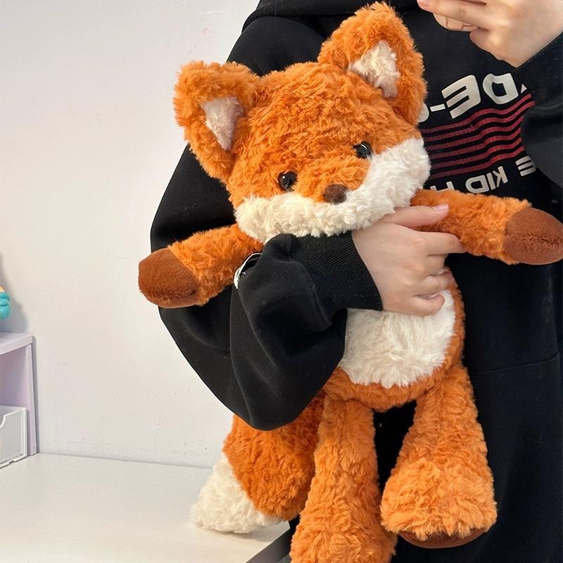 

35cm Running Little Fox Doll Soft Stuffed Animal Sleeping Pillow Cushion Christmas Gifts for Kids and Girls Plush Toys 35CM