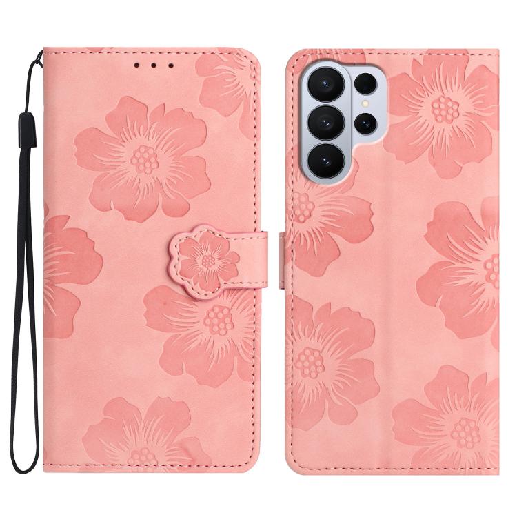 Flower Embossing Pattern Leather Phone Case For Samsung Galaxy S26 Ultra 5G