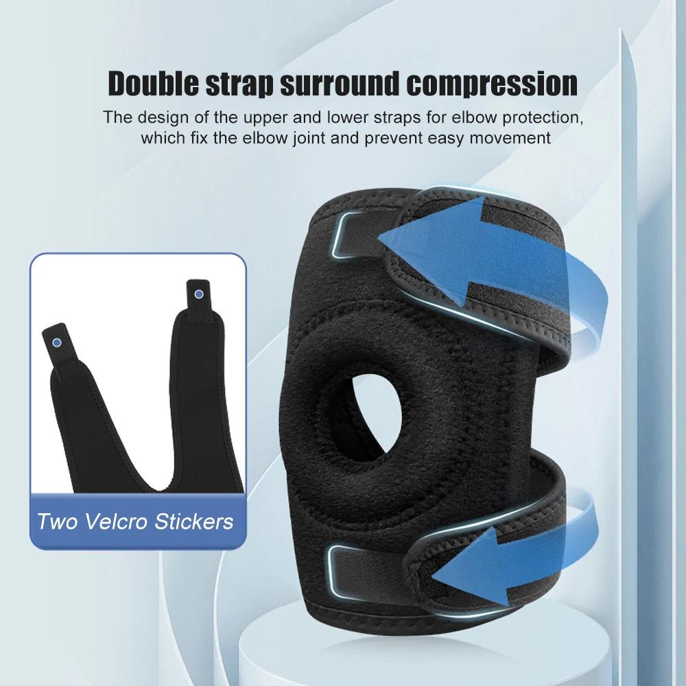 Adjustable Elbow Support With Dual Stabilizers Breathable Training Elbow Wrap Arm Band Reversible Stabilizer