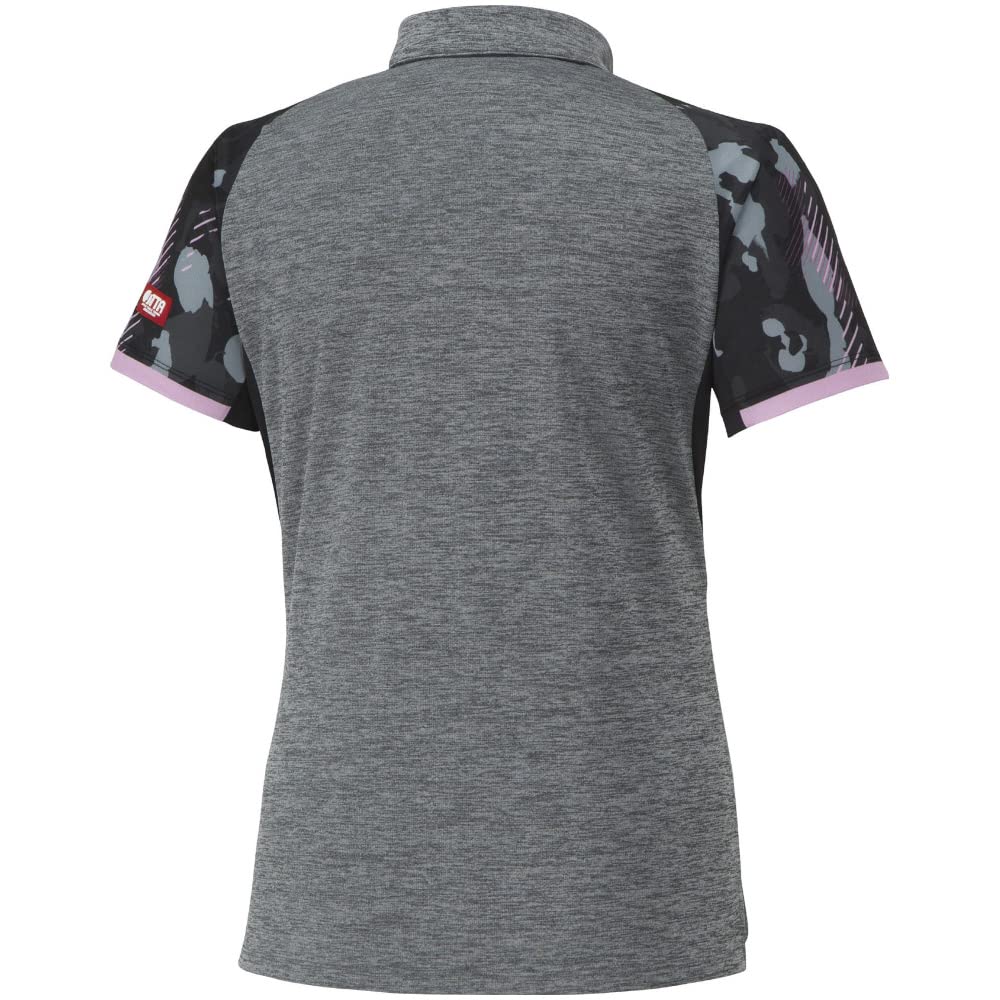 Mizuno Table Tennis Game Short Polo JTTA Size S Shirt, Sleeve, Collar, Moisture-Wicking, Quick-Drying, Certified, Women's, Charcoal, (82JAA210)