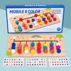 Montessori Learning Toys Mobile Color and Shape Puzzle,Matching Brain Teasers Logic Game Early Educational Wooden Toys for Kids