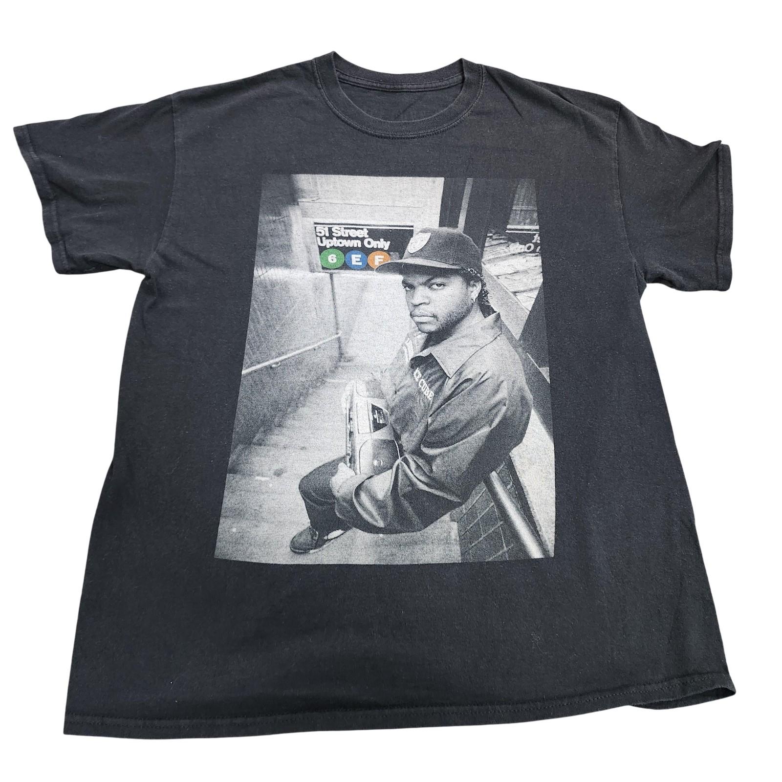 Ice Cube Rap Photo Shirt Mens Medium Black Hip Hop Graphic Streetwear Tee Unisex T-Shirt XXXXL