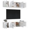 TV Stand - Maison Exclusive - 6 Pcs Set - White - Engineered Wood