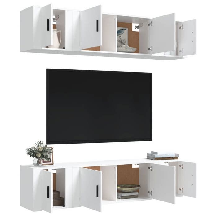 TV Stand - Maison Exclusive - 6 Pcs Set - White - Engineered Wood