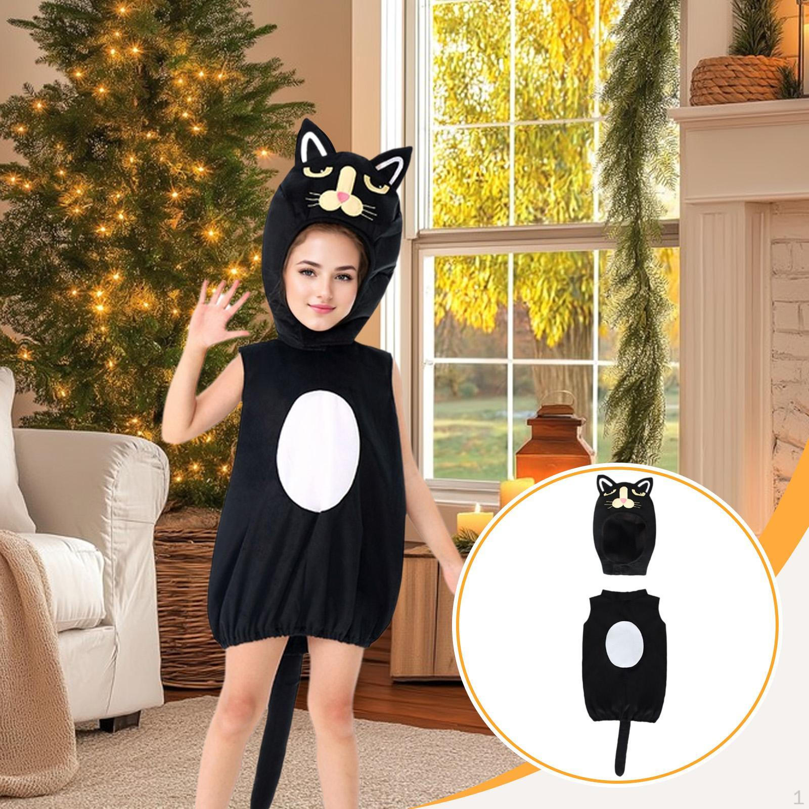 

Костюм кошки на Хэллоуин, косплей животного для сценического выступления, для детей, мальчиков 59cm length