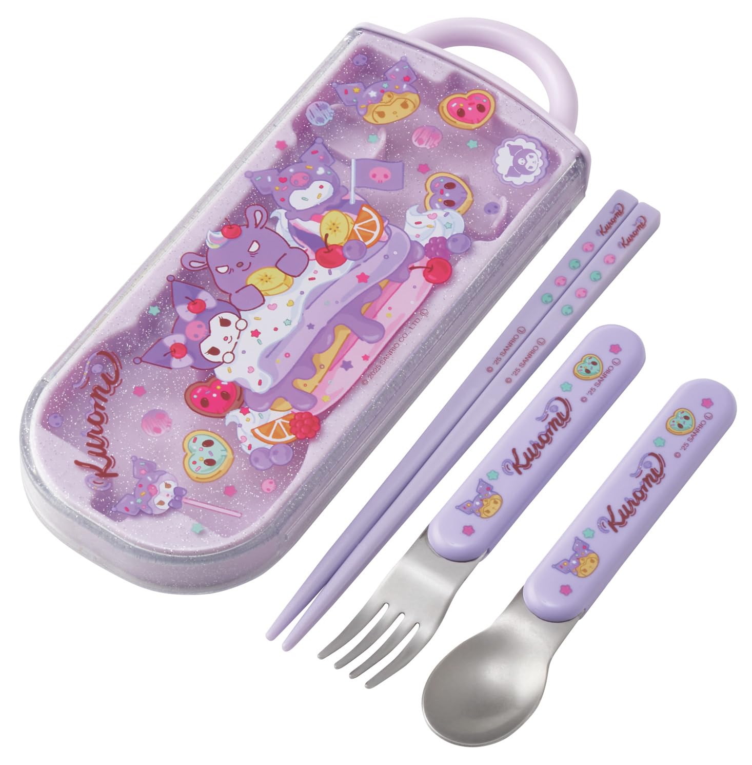 

Skater Bento Chopsticks Trio Set featuring Sanrio and Fancy Snacks for Girls Children s (Chopsticks, Spoon, Fork, 16.5cm) Kuromi, & Sweets, (TACC2-A)