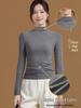 Women's Slim Fit Ribbed High Neck Long Sleeve Top for Spring and Autumn