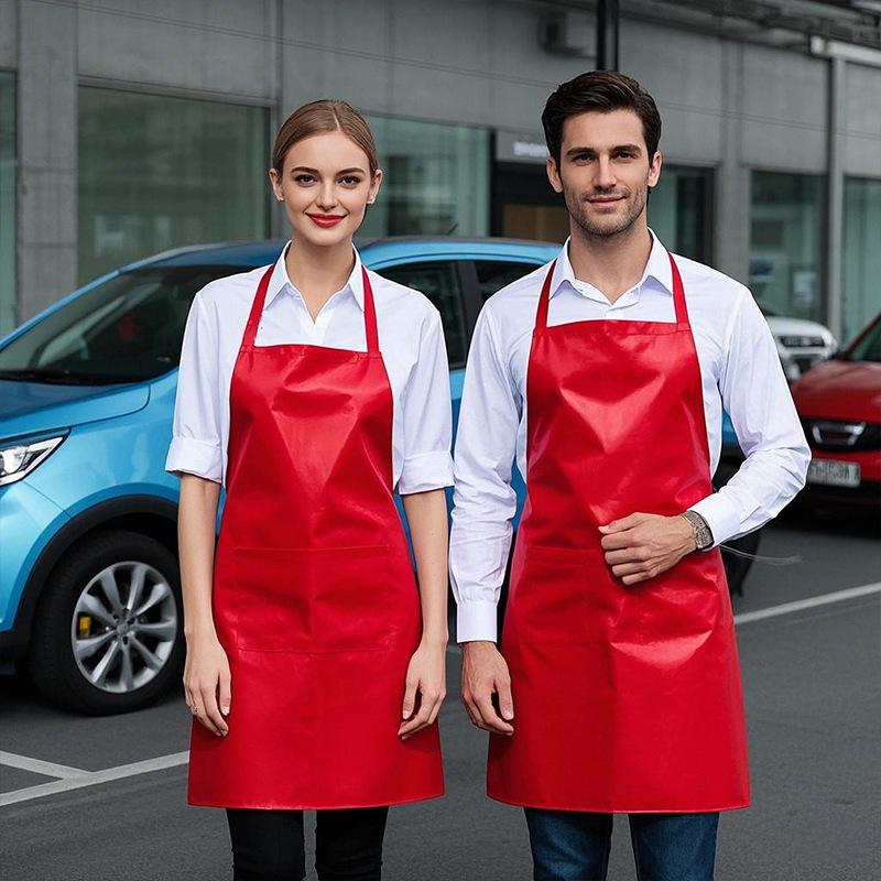 Multi-color Waterproof PVC Apron: Cross-border Neck & Waist Design, Custom LOGO, Dirt-resistant for Kitchen & Aquatic Cleaning