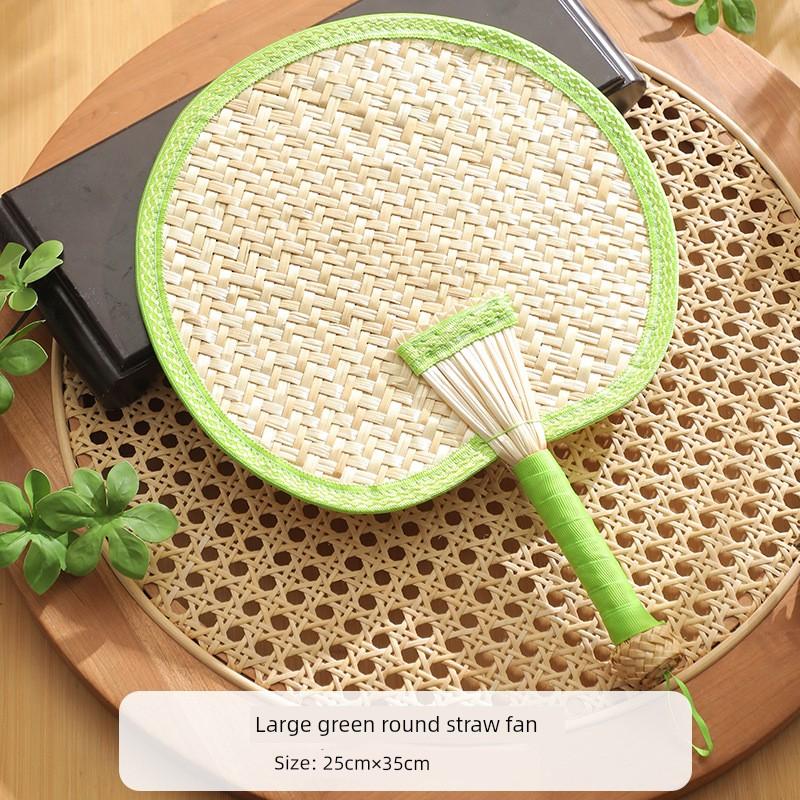 Purely Handmade Wheat Straw Woven Large Fan, Traditional Small Palm Leaf Fan, Dance Hand Fan, Handmade Baby Fan