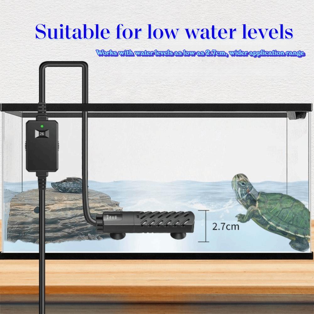 Low Water Level Aquarium Submersible Heater Quartz Glass Aquarium Thermostat  Aquatic Aquariums