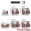 2D Flat Printing 2pcs Scene Curtains Butterflies Wildflowers Field Scenery Digital Printed Polyester Drapes Holiday Decorations
