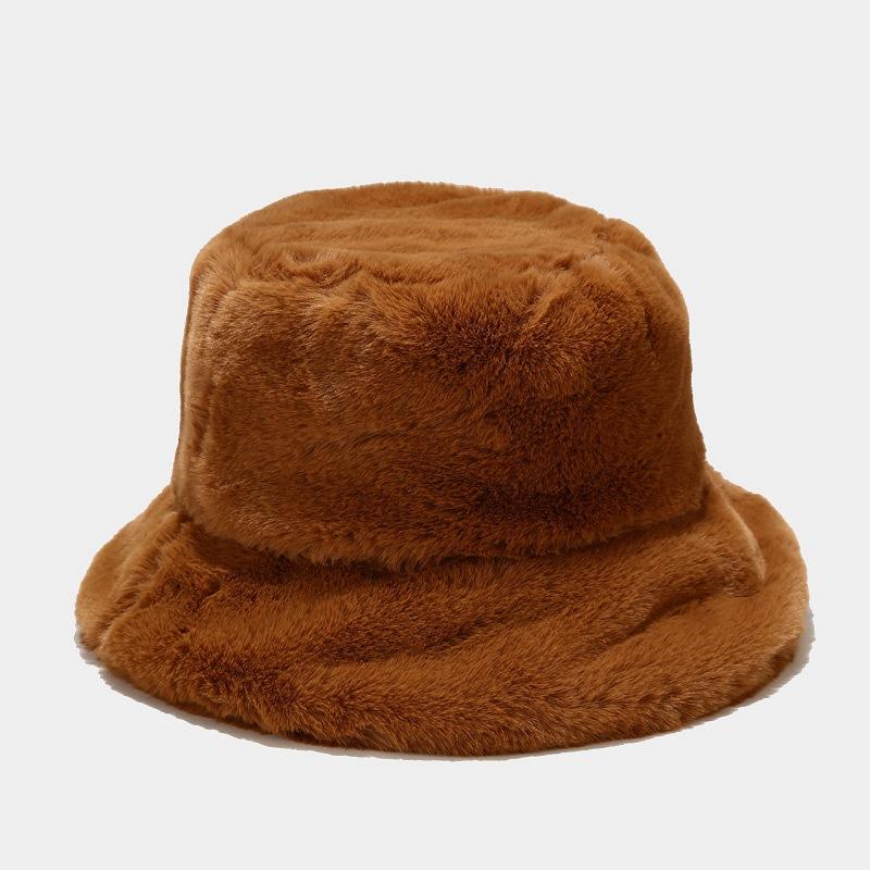 Faux Fur Winter Bucket Hat for Women Men Fluffy Warm Hat Women's Furry Fisherman Cap for Casual, Trips, Sports, Skiing