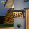 Solar House Numbers Light LED Illuminated Waterproof Address Sign Easy Installation Solar-Powered Lighting Doorplate for Front Door