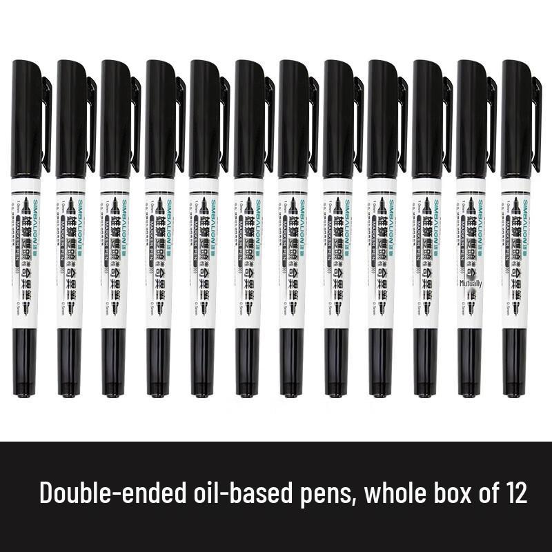 Lion Double-Ended Oil-Based Marker Pen (12-Pack)