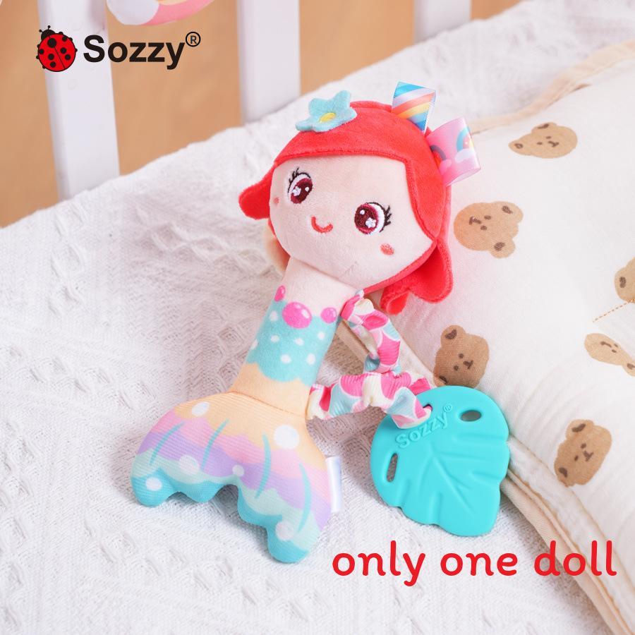 

Детская погремушка в виде русалки из мягкого плюша для сенсорного развития и взаимодействия родителей и ребенка. Blue