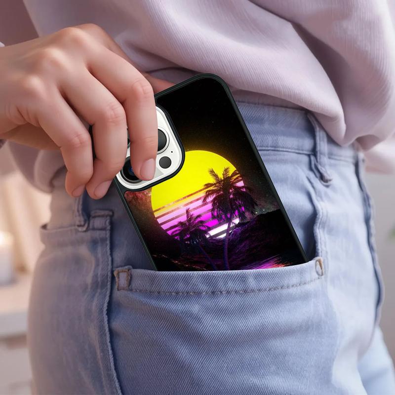 Synthwave 80's Retro Neon vaporwave Phone Case For iPhone 17 Air 15 16e 14 13 Pro Max Coque 12 11 Pro Max PLUS cover