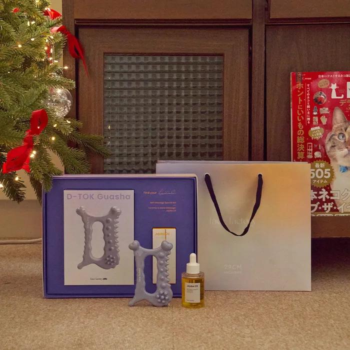 _Ceramic Detox Guasha Massager Berry Ferry Edition + Jojoba Oil Gift Set