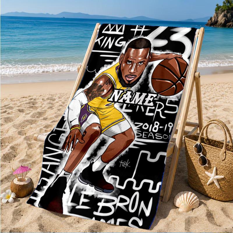 Custom Name James Legacy Sports Beach Towel Microfiber Beach Towel, Lightweight and Quick-Dry, for Summer Travel, Swimming Pool Gift