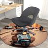 1pc Teddy Bear On Scooter Round Carpet - Anime Design, Office Chair Mat, Non-Slip Rug, Seasonal Gift, Suitable for Home Decor, Living Room, Bedroom, G