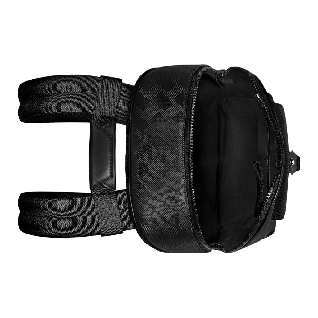 Montblanc Extreme 3.0 Adjustable Shoulder Strap Hexagonal White Star Logo Leather Backpack Men Backpack Black MB198852
