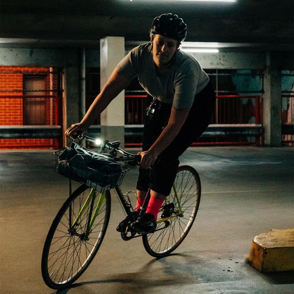 Knog Blinder Mini Bike Light Bright 50 Lumens Bicycle Headlight with COB USB 8 Flash Ultra Lightweight IP67 300m Square Shape - LED, Rechargeable,