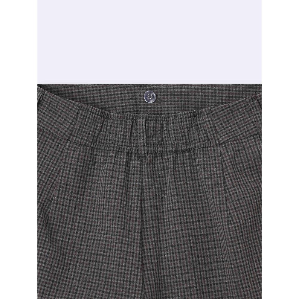 GU by Uniqlo Tuck Wide Check Pants