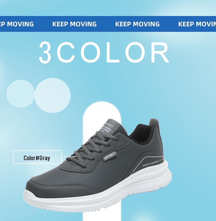 Extra Large Men's Waterproof Leather Sneakers - Sizes 45-48, Ideal for Rain, Spring, and Kitchen Work