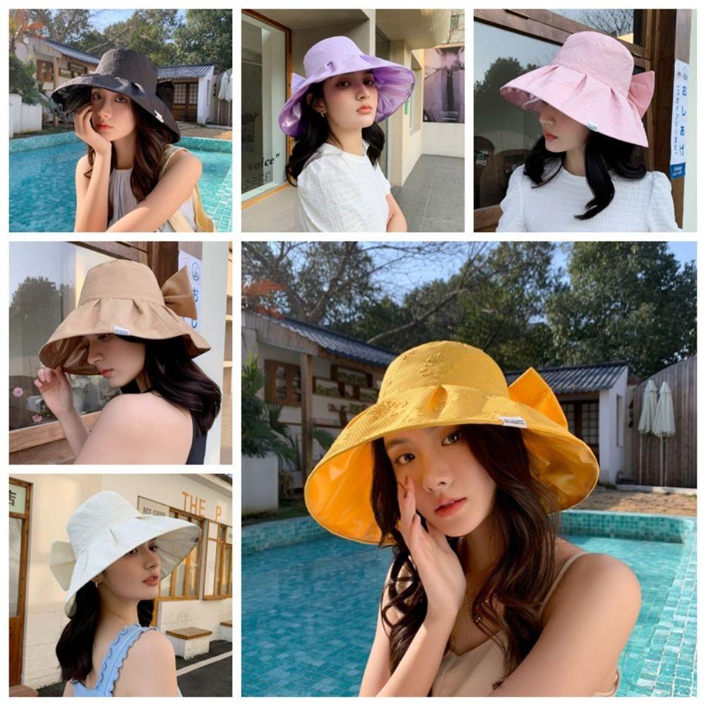 

Big Bowknot Sun Hat Foldable Summer Hats for Women Trendy Beach Hats Summer