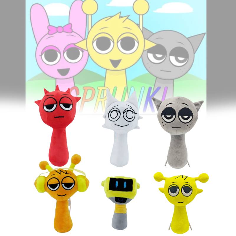 Sprunki Colorful Stuffed Toy Cartoon Game Children Birthday Holiday Dolls Gift