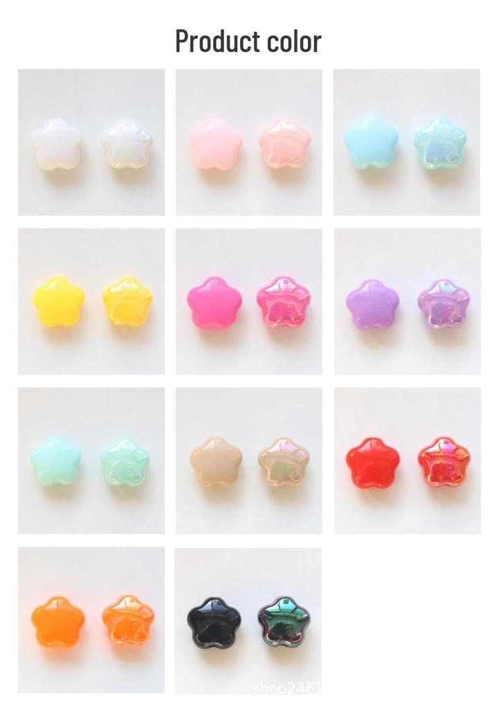 Colorful Electroplated Solid Color Plum Blossom Beads for DIY Bracelets and Phone Chains