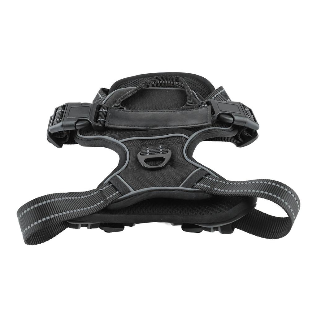 Hundegeschirr Doppellagig Verstellbar Atmungsaktives Mesh Reflektierend Ausbruchsicher Haustiergeschirr Weste für Outdoor-Wanderungen