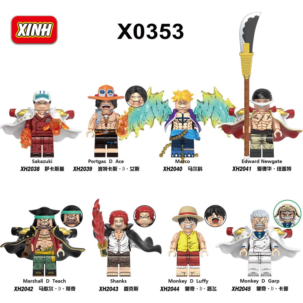Blocco da Costruzione Pirata One Piece Minifigure Giocattolo Luffy Zoro Chopper Ace Action Figure Giocattolo Educativo per Bambini