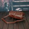 Korean Retro Crazy Horse Leather Men's Shoulder Messenger Bag - Trendy Cylindrical Design