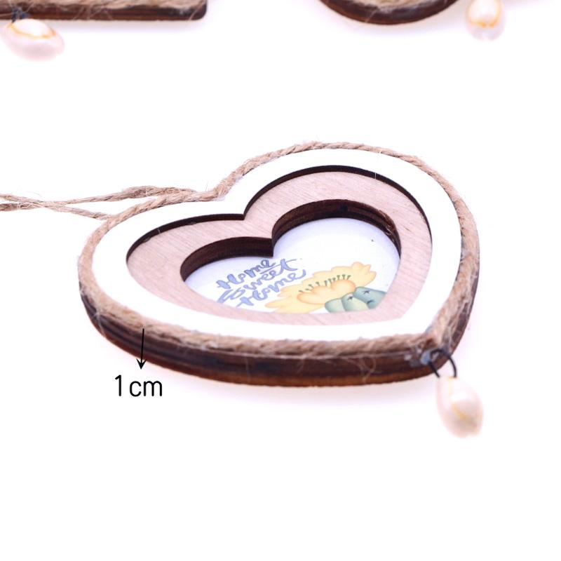 1pc Decorate Tree Hanging Decorations Gifts Home  ? Wooden Photo Frame Pendant Ornaments Prop
