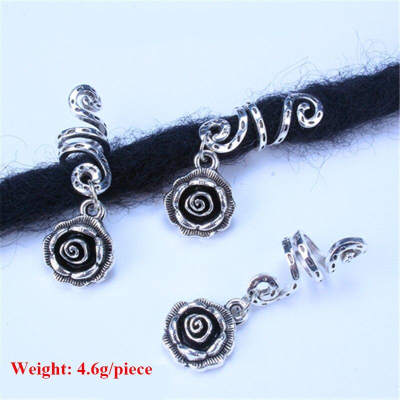 5Pcs/Lot Golden Silver Hair Braids Beard Beads Hair Styling Tools Dreadlock Dread Hair Clips Rings Hair Accessories for Women