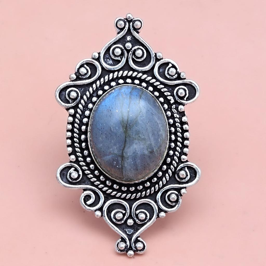 Labradorit Edelstein Handgefertigter Silberschmuck "7"