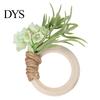 Artificial Flower Napkin Rings Rosemary Ring, Farmhouse Wooden Ring Holder, Rustic Faux Decorative Holders for Weddings Wedding Bridal Shower