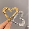Haarklammern aus Metall, golden, silbrig, Herzform, mittlere Größe, Y2k-Haarstyling-Accessoires, Fangkrabbenklemme, Kopfbedeckung für Damen und Mädchen