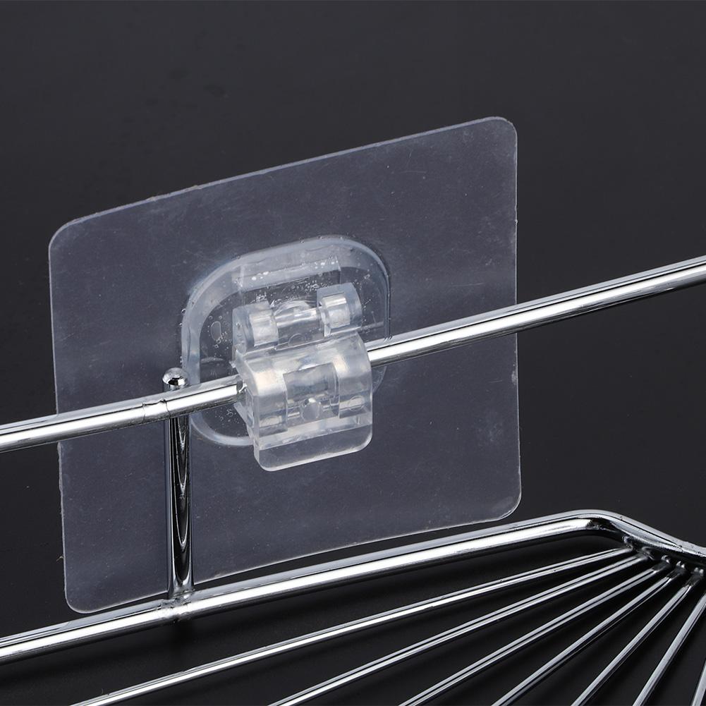 Punch Free Stainless Steel Triangular Storage Shelf Corner Bathroom Shelf Rack Organizer with Adhesive