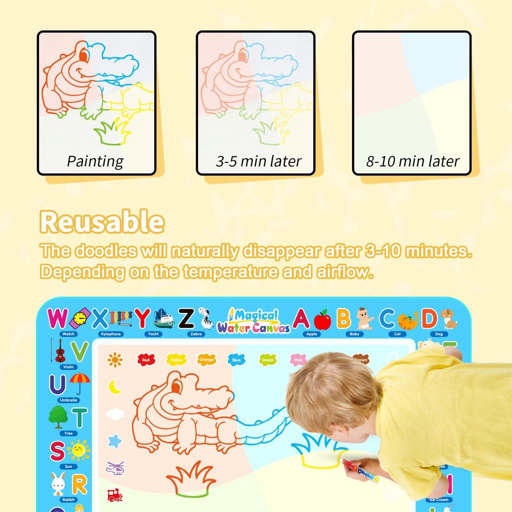 Children's Water Painting Canvas, Clear Doodle Mat, Early Education Toy, Multiple Styles