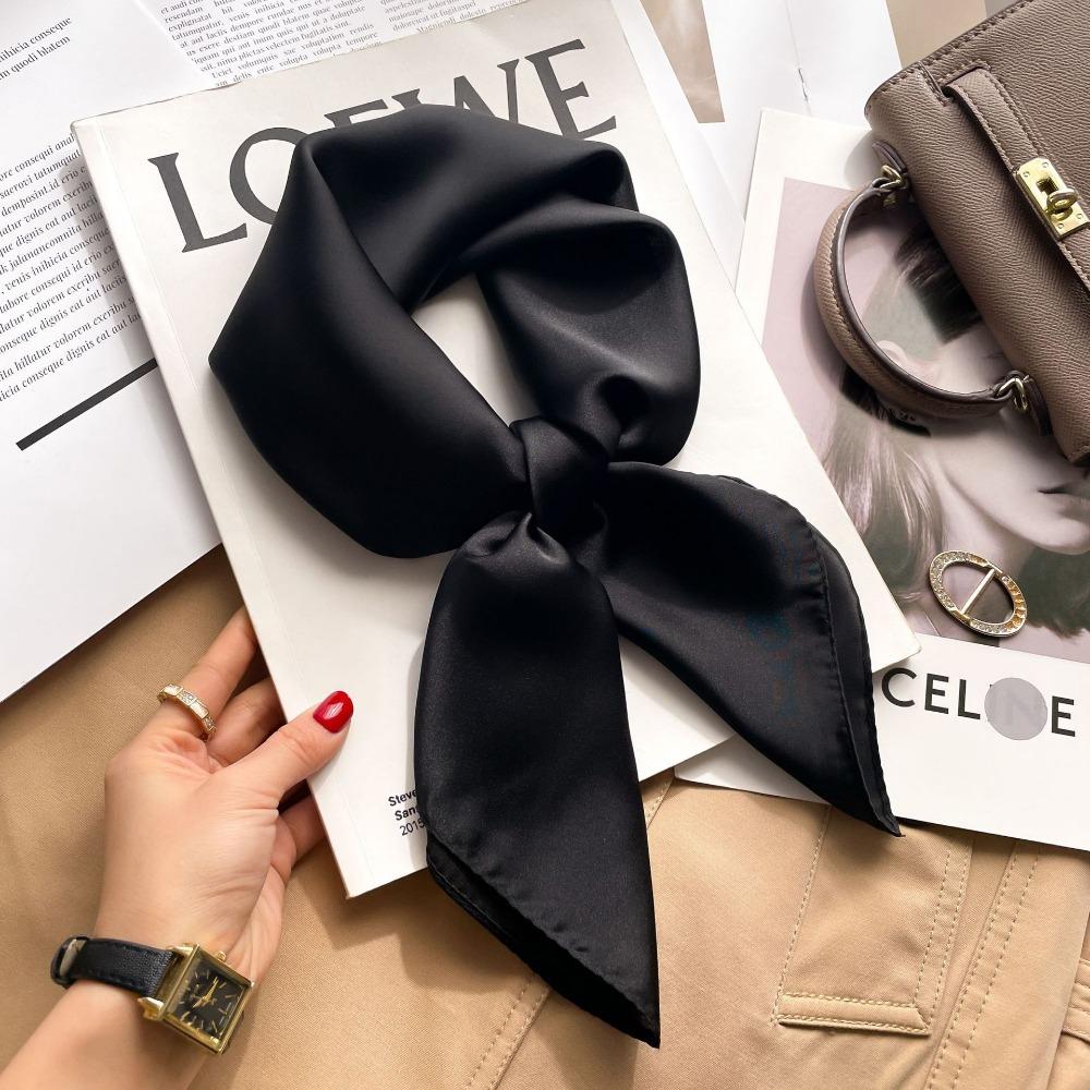 Luxury Silk Shawl Square Scarf for Women Satin Hijab Fashion Wraps Neckerchief Female Hair Bands Ribbon Headband Bandana