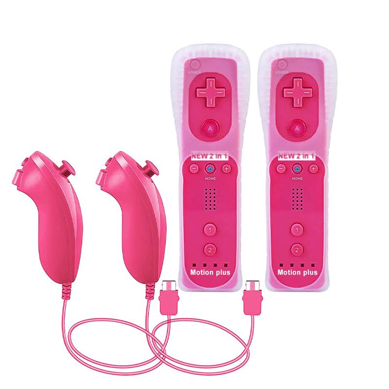 A Pair Remote Controller with Nunchuck Controller for Wii Games Control for Wii Console Wireless Gamepad with Motion Plus