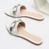 Fashion Metal Belt Buckle Decoration Women's Slippers Summer Lightweight Non-slip Slide Sandals Comfortable Peep Toe Beach Flat Sandals