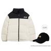 Li Ning Hot Pot Down Jacket With Letter Embroidery And Zipper Stand Collar Unisex Outerwear Off-White AYMS307-1