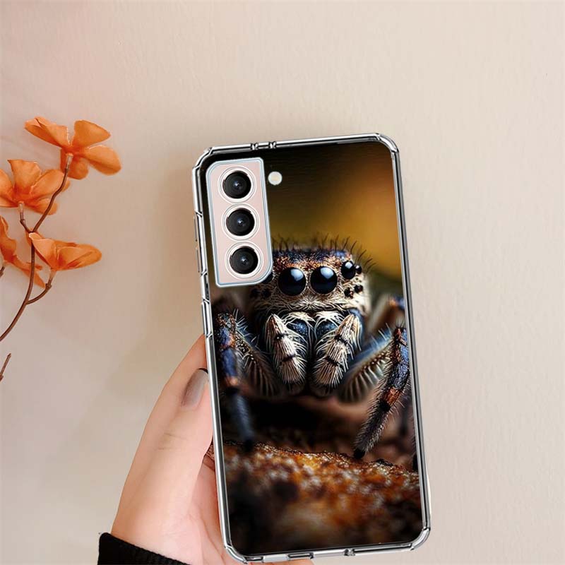 

Spiders on the Spider Web Clear Phone Cases for Samsung S26 Ultra Galaxy S25 Edge S24 S23 FE S21 Plus S20 S22 S10 Cover Patterne Samsung S25 Ultra