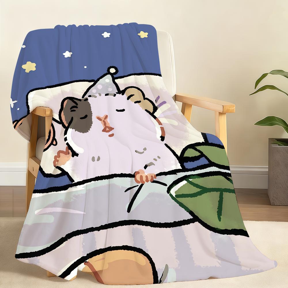 Cute Cartoon Guinea P Pig Kawaii Blanket For Soft Throw Blanket for Picnic Bed Sofa Home Bedroom Cozy Warm Comfortable