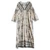 Casual Dresses - Plus Size Women Floral Vintage Long Dress Loose Oversize Maxi Casual Basic Long Sleeve Spring Printing Dress