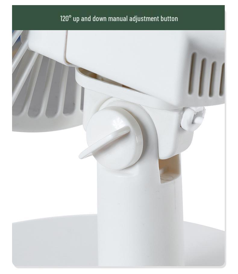 Compact Soundless Electric Desktop Fan with Large Airflow and Oscillating Head